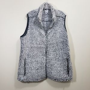J. American shearling feel fleece zip front vest